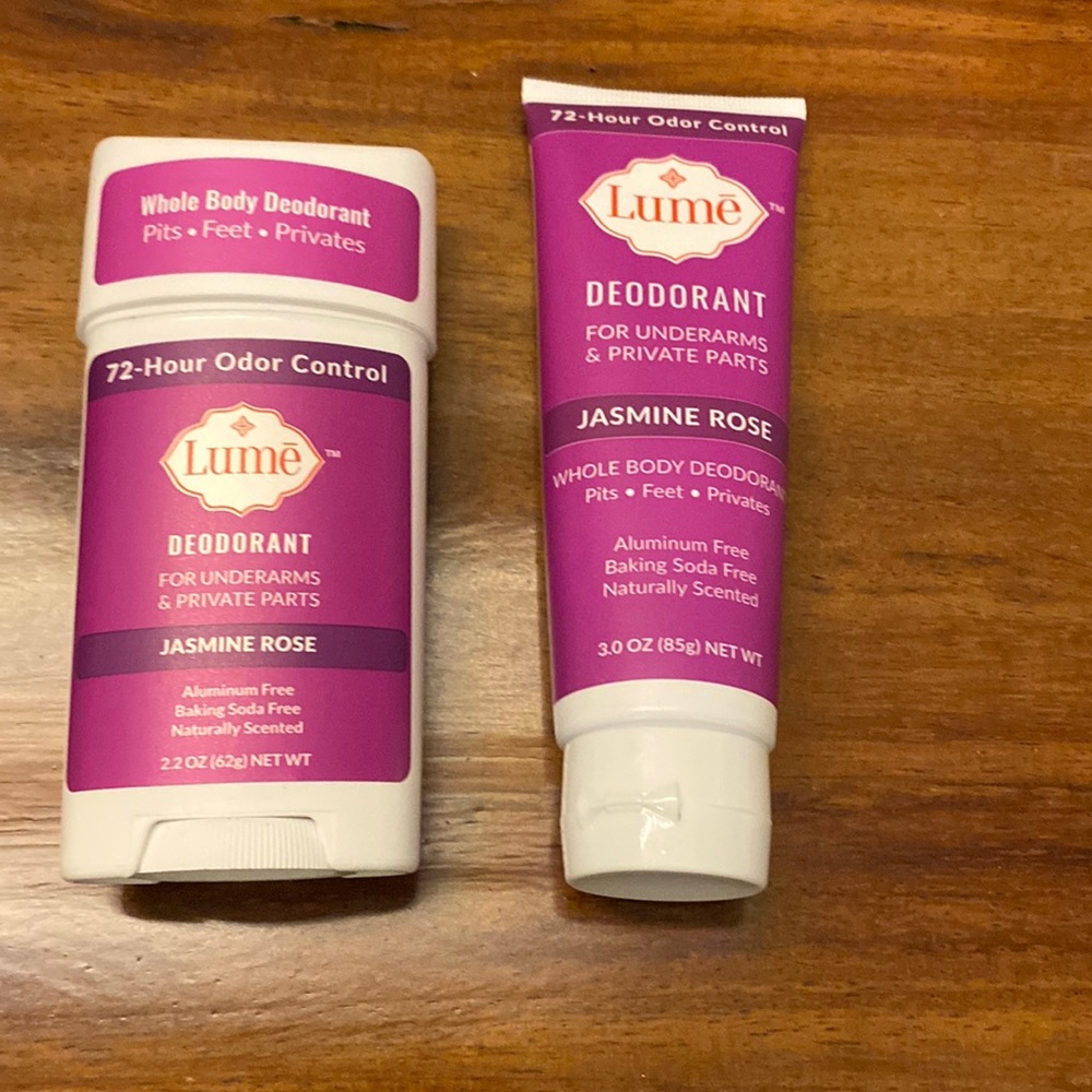 Lume deodorant Jasmine rose stick and Jasmine rose tube NEW SEALED